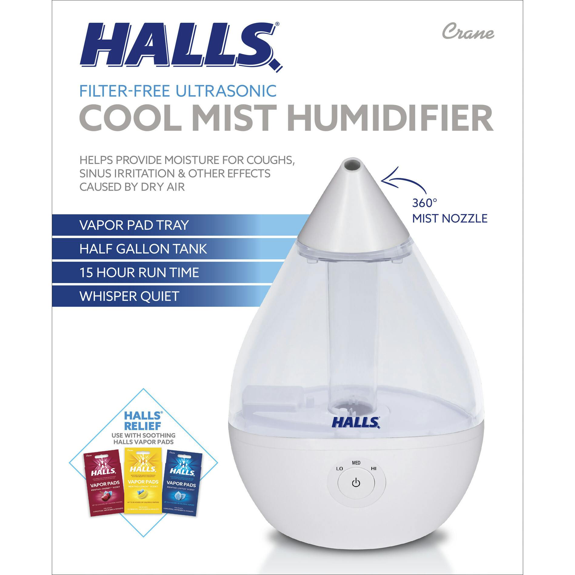 x HALLS® Droplet Cool Mist Humidifier