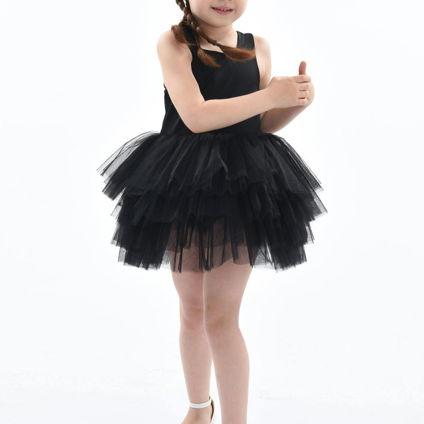 Black Solid Tutu Dress