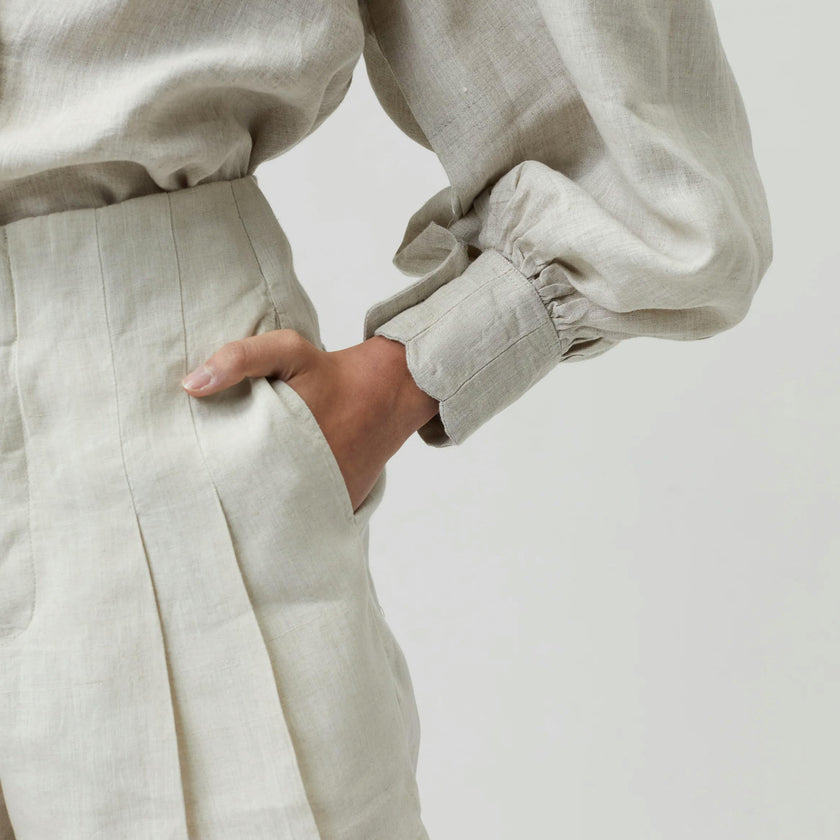 Frida Linen Shorts - Natural