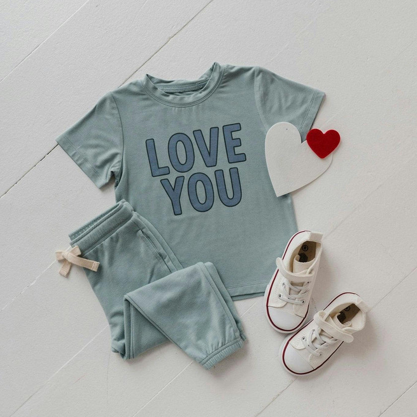 Boy's Short Sleeve Tee Heart Eyes Smile Face