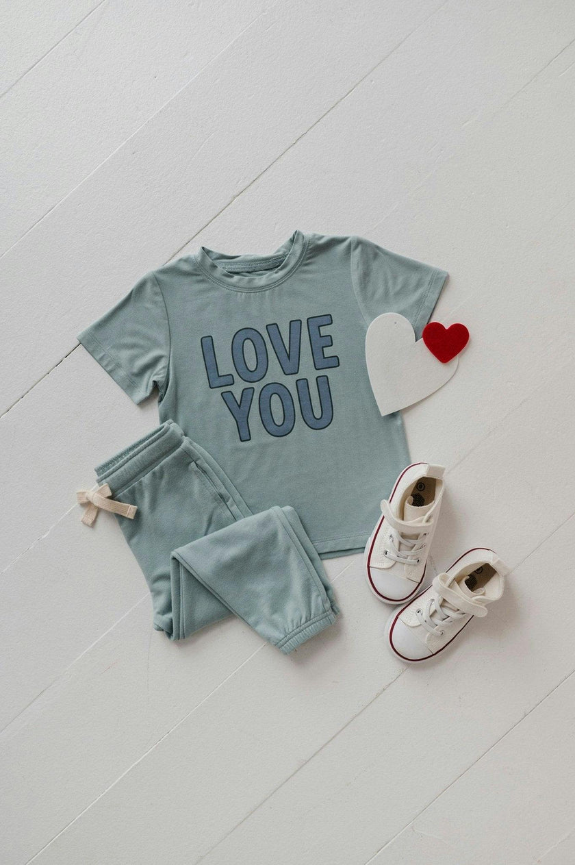 Boys Short Sleeve Tee in Heart Eyes Smile Face