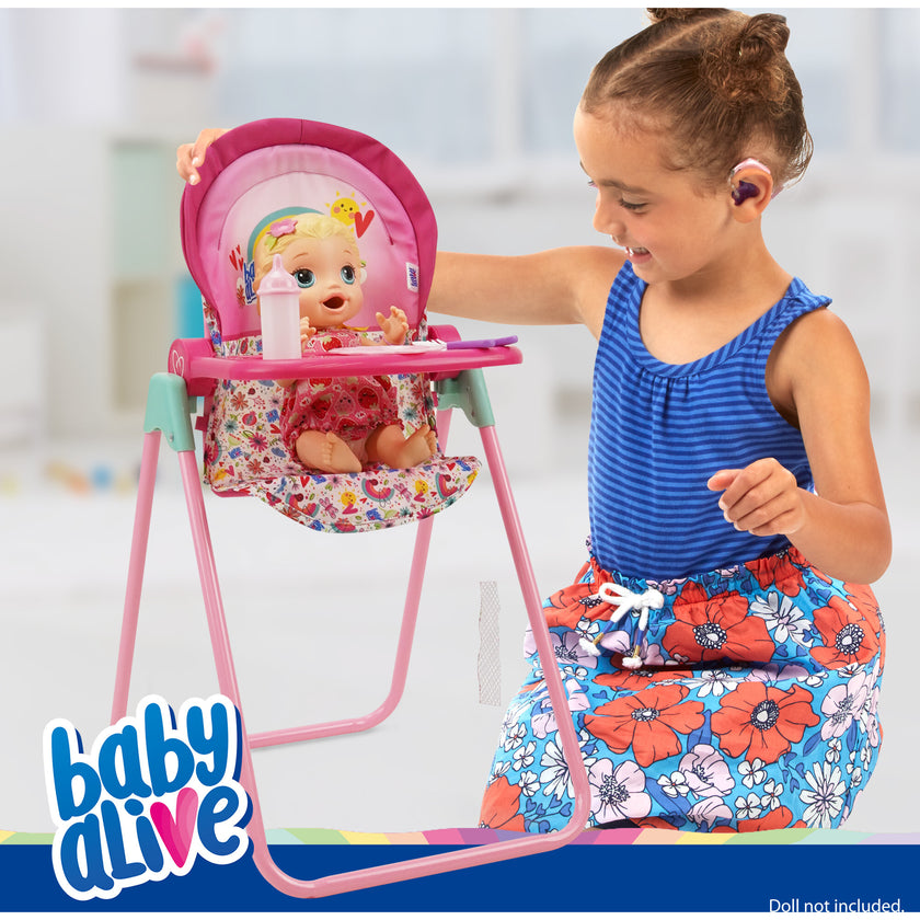 Baby Alive 6 Piece Doll Highchair Set - Pink & Rainbow