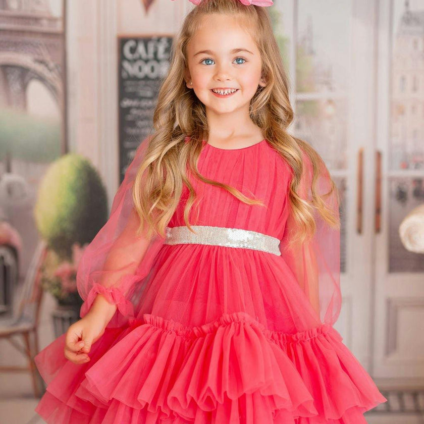 Parisian Rosé Tulle Party Dress
