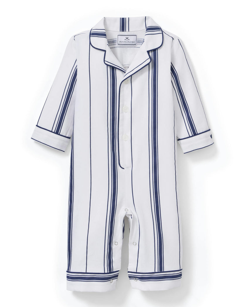 Baby's Twill Classic Romper in Parlor Stripe