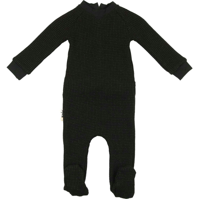 Girls Shimmer Waffle Footie