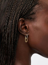 Drop Earrings - Ash Double Mini Two Tone