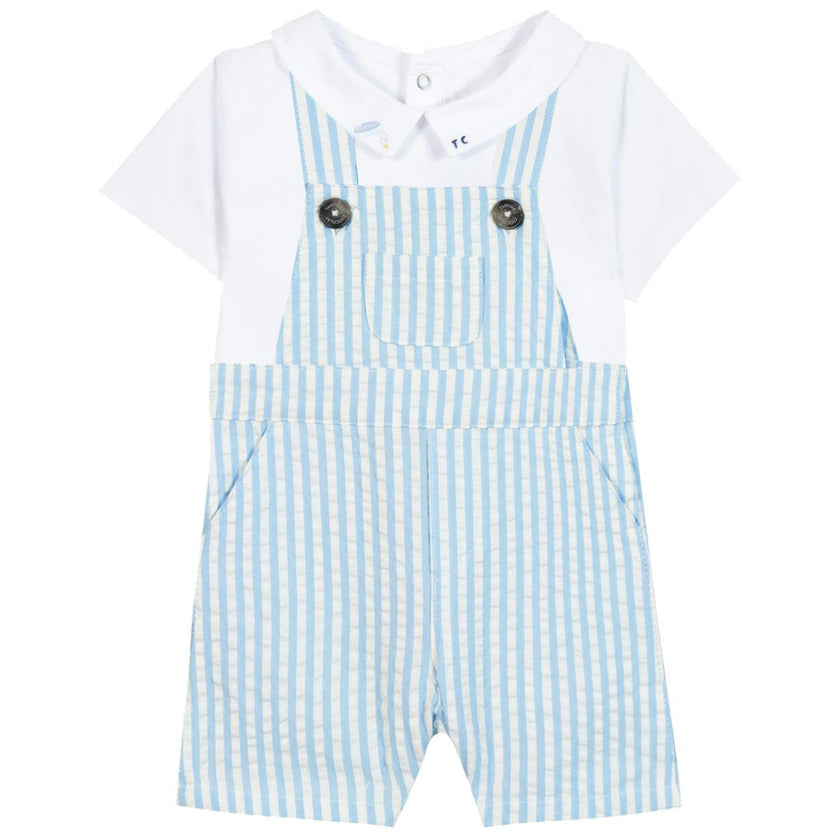TARTINE ET CHOCOLAT Seersucker Surf Baby Set - Surf Blue