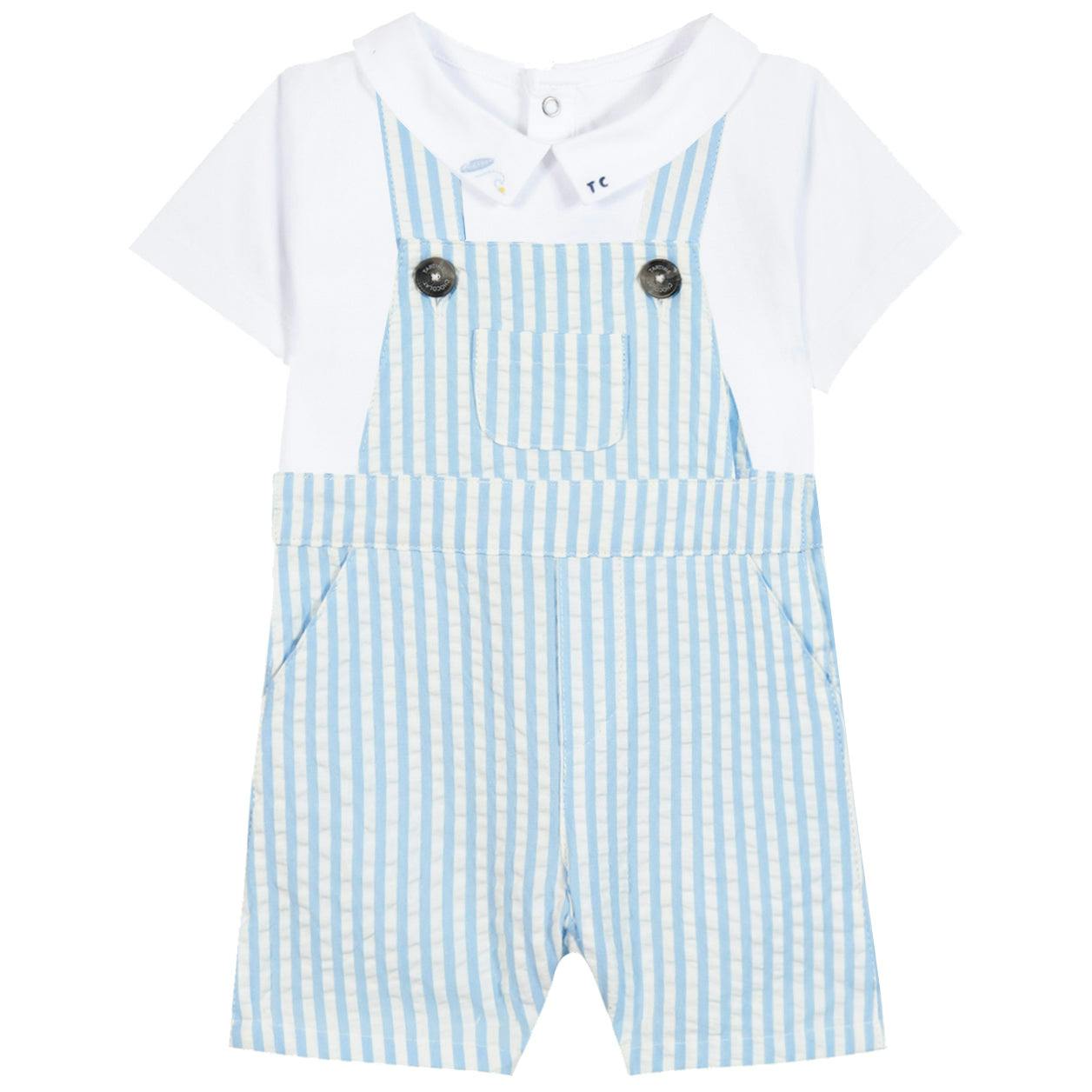 TARTINE ET CHOCOLAT Seersucker Surf Baby Set - Surf Blue