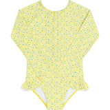girls petite fleur front zip rashguard one piece