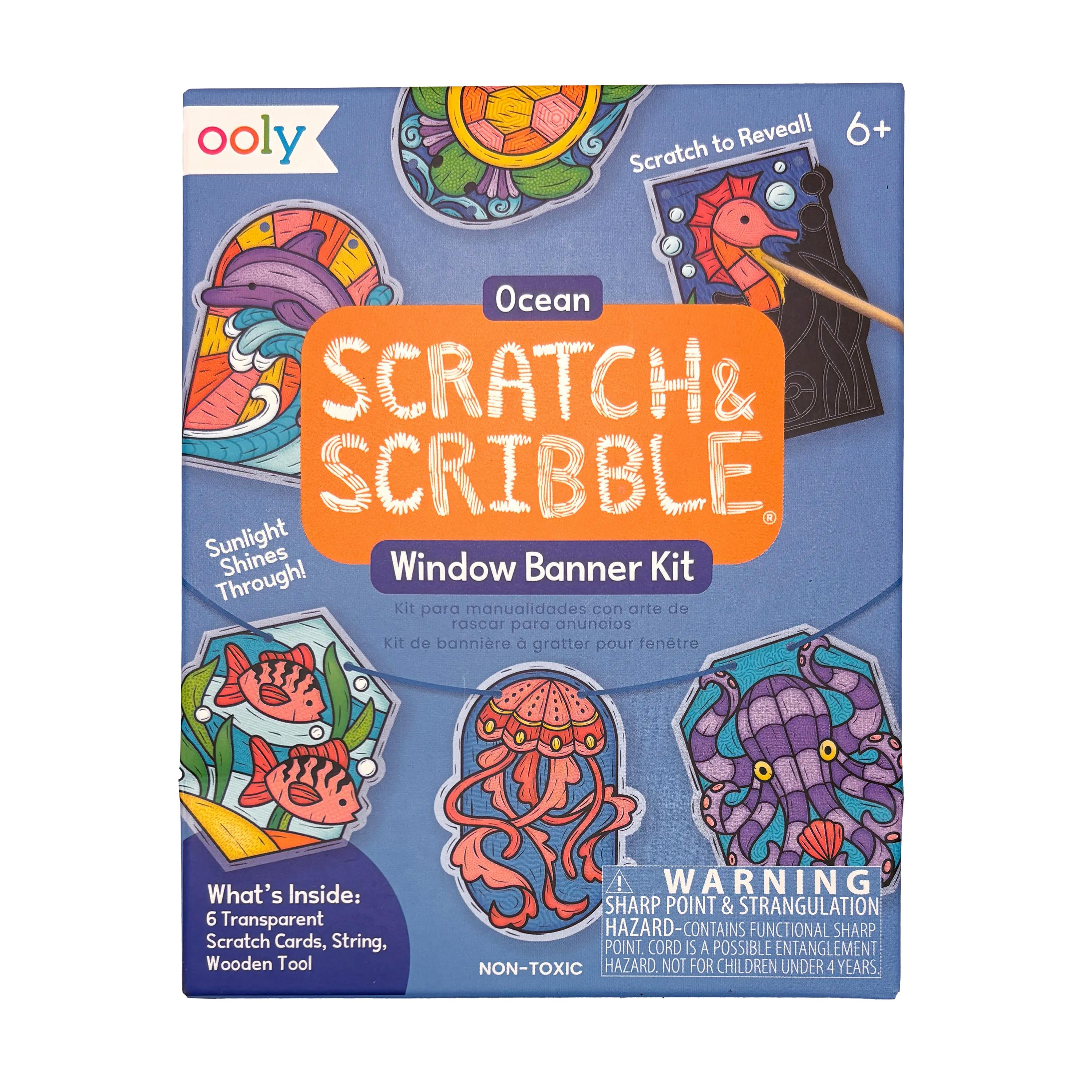 Scratch & Scribble Mini Window Banner Kit - Ocean - 6 Cards