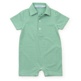 Austin Boys' Performance Shortall by LH Sport - Green Stripes