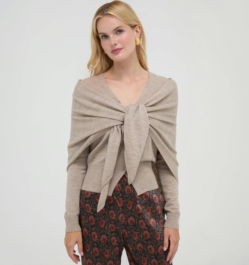 The Amal Cardigan -  Taupe