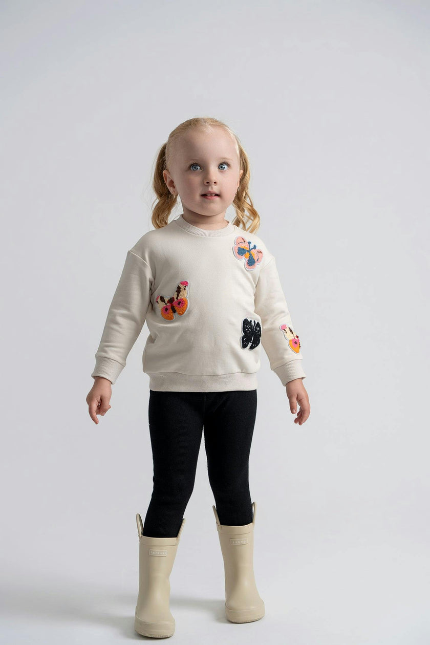Butterfly Hook-Stitch Top and Leggings Two Piece Set