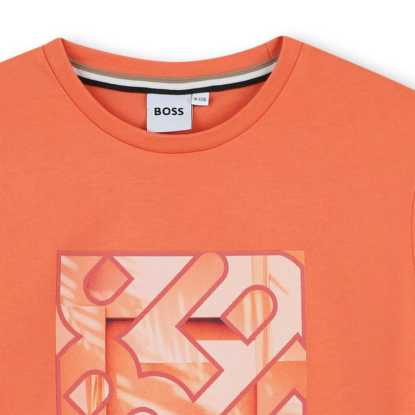 Orange Abstract Logo T-Shirt