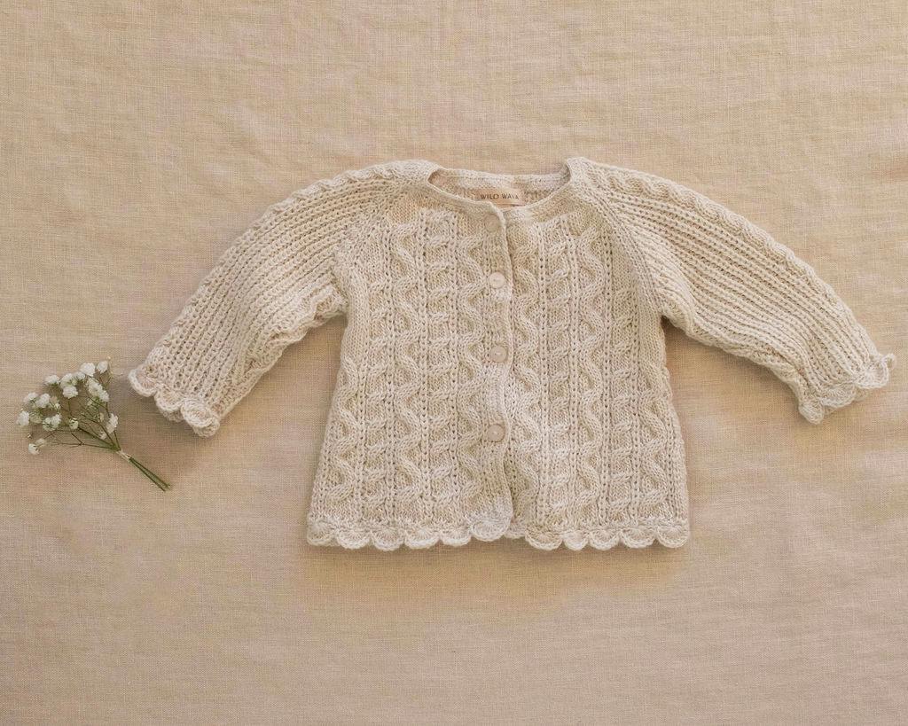 Royal Alpaca Knit Cardigan in Cream