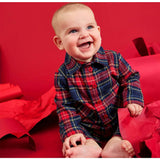 Magnetic Polo Romper HOLIDAY PLAID