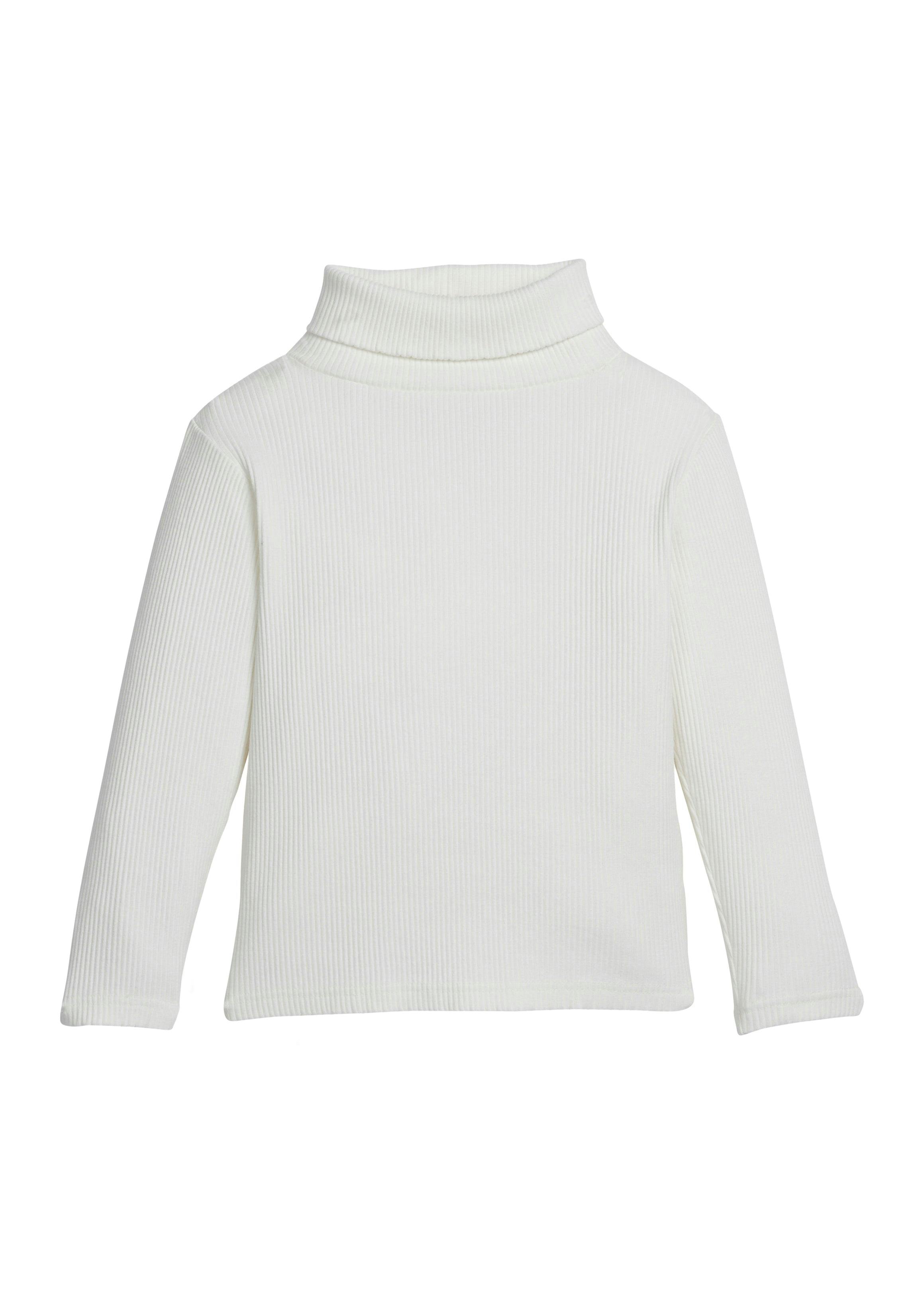 Stretchy Ribbed Long Sleeve Turtleneck Sweatshirt