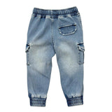 Boys Denim Jogger in Mid Blue Wash