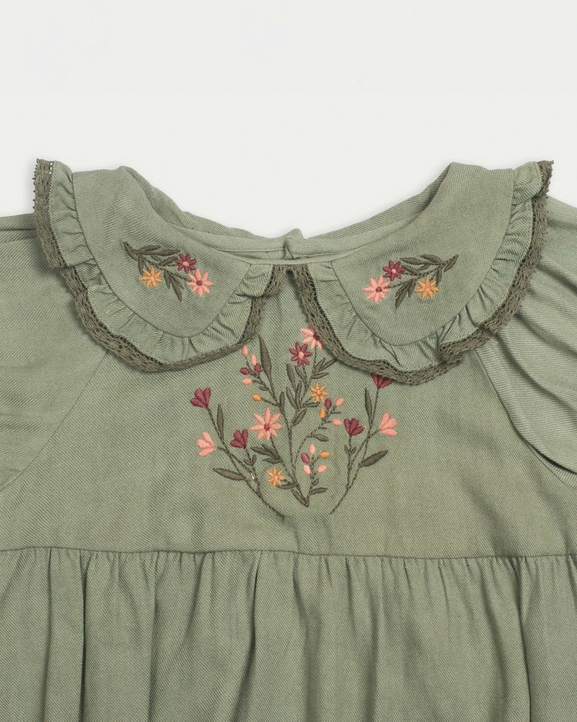 Mathilda Baby Bubble Romper - Sage Green