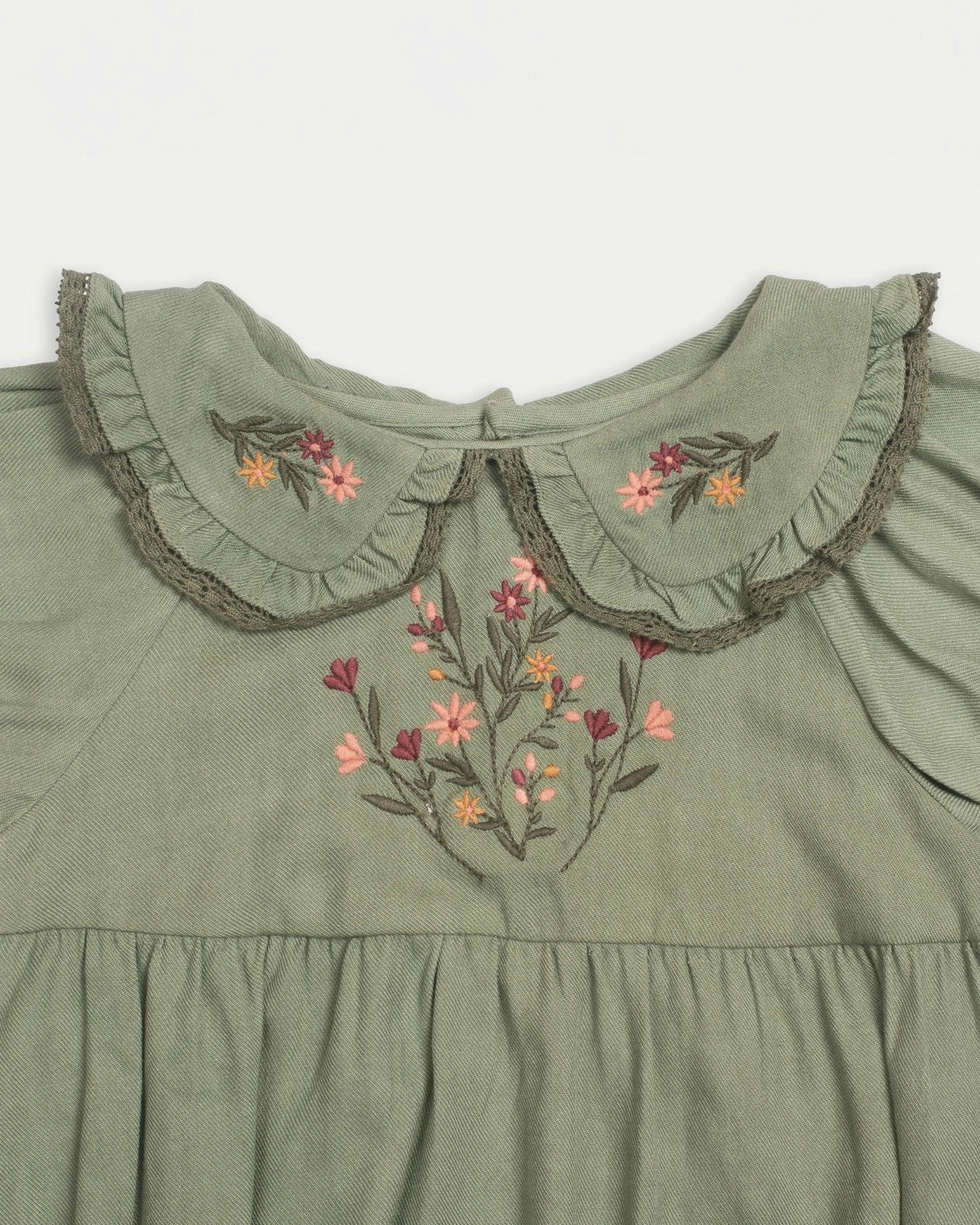 Mathilda Baby Bubble Romper - Sage Green