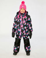 Two Piece Play Snowsuit Black Rose Print