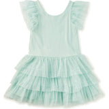 Tiered Tulle Party Dress, Green