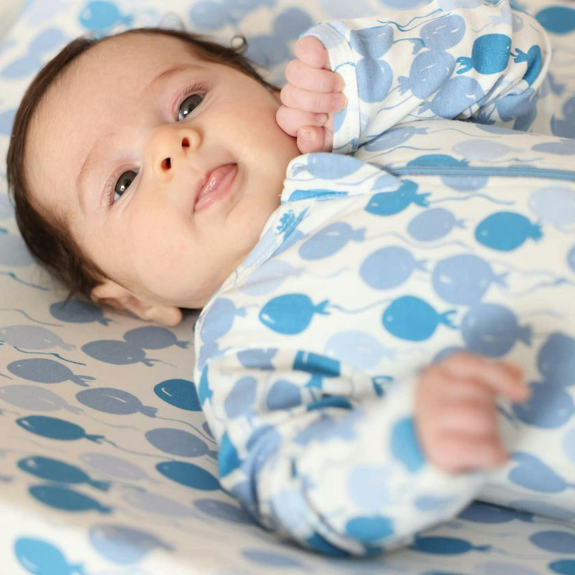 Baby's Print Zipper Footed Onesie