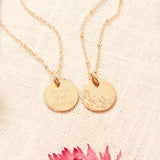 Personalized Birth Flower Necklace, 14k Gold Plated