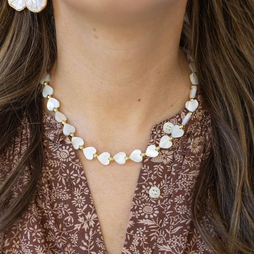Mother of Pearl Heart Necklace