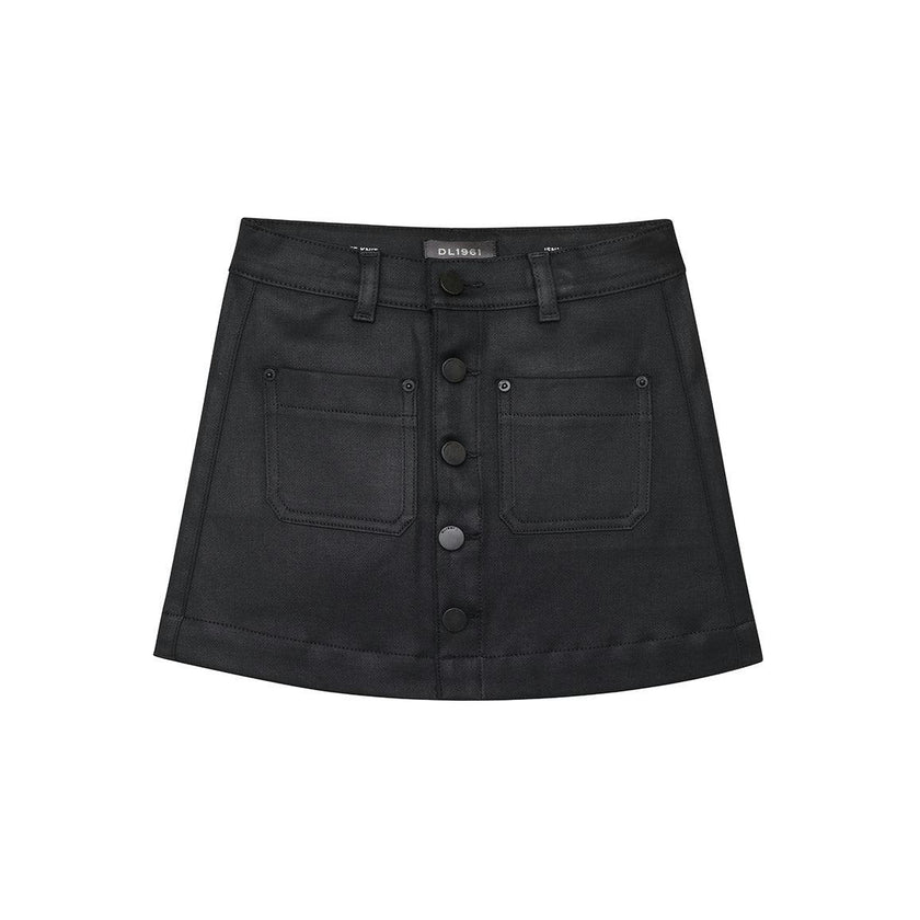 Jenny Mini Skirt | Black Coated