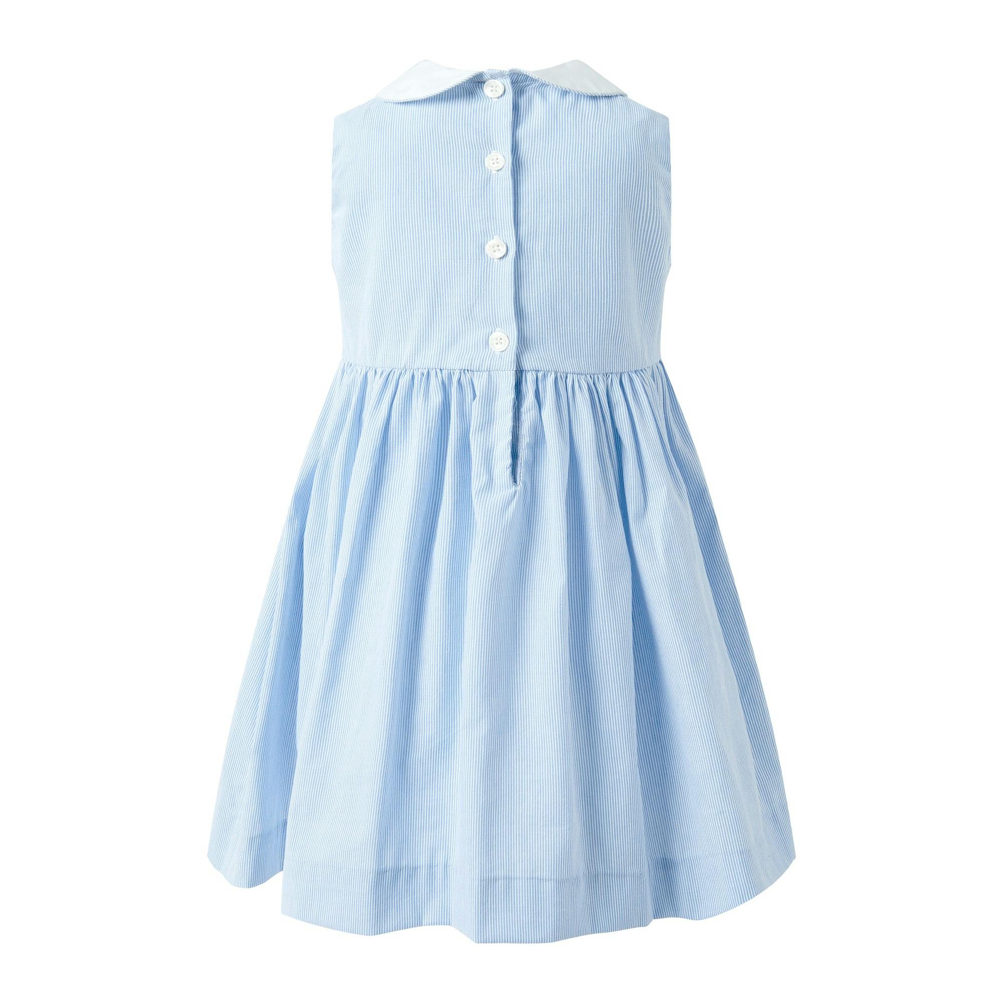 Blue Stripe Smocked Dress