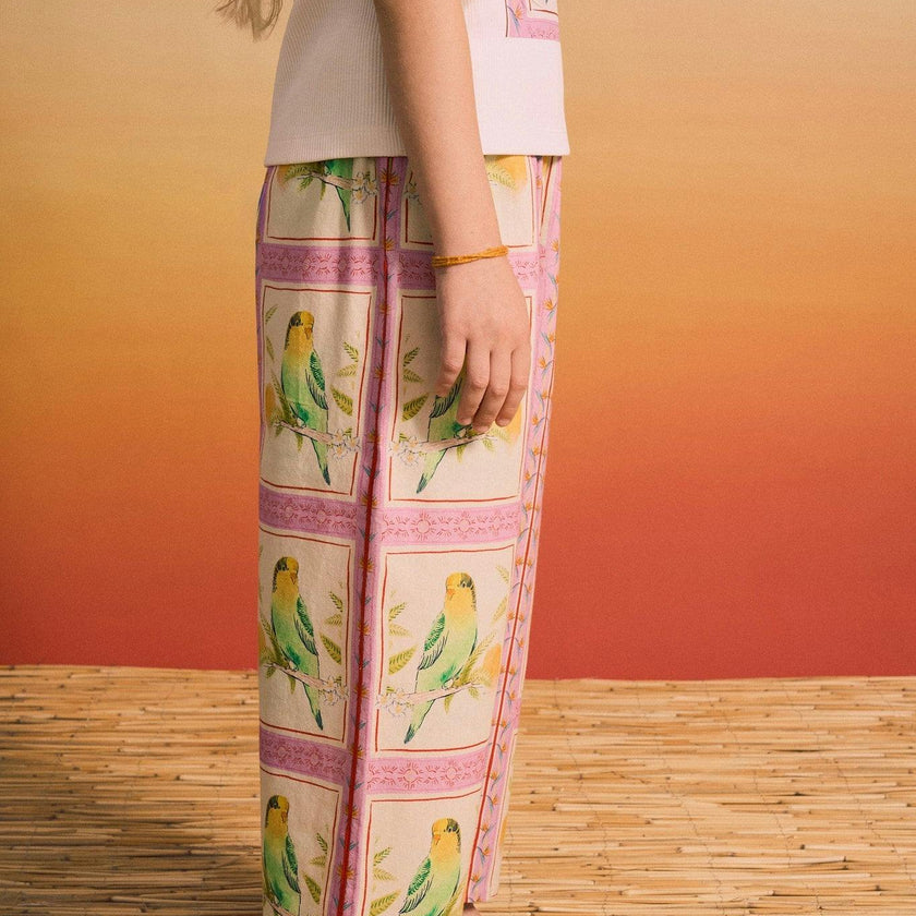 BIRDS PATCHWORK PANTS BLUSH