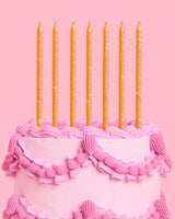 Orange Glitter Candles - 10 glitter candles