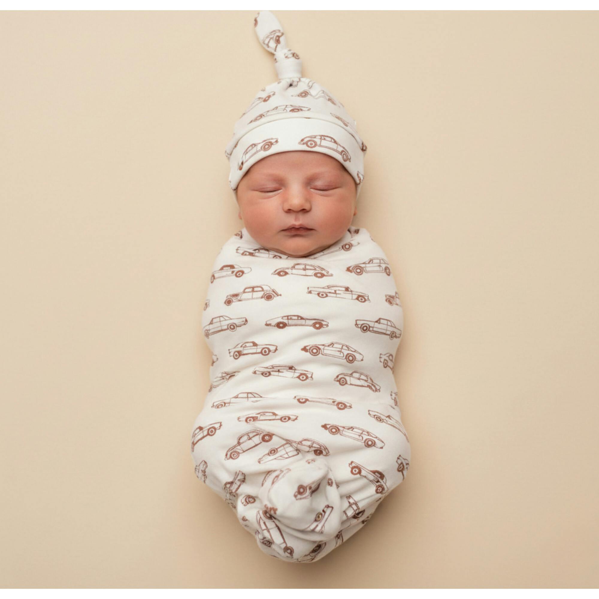 Organic Swaddle Blanket & Hat Set
