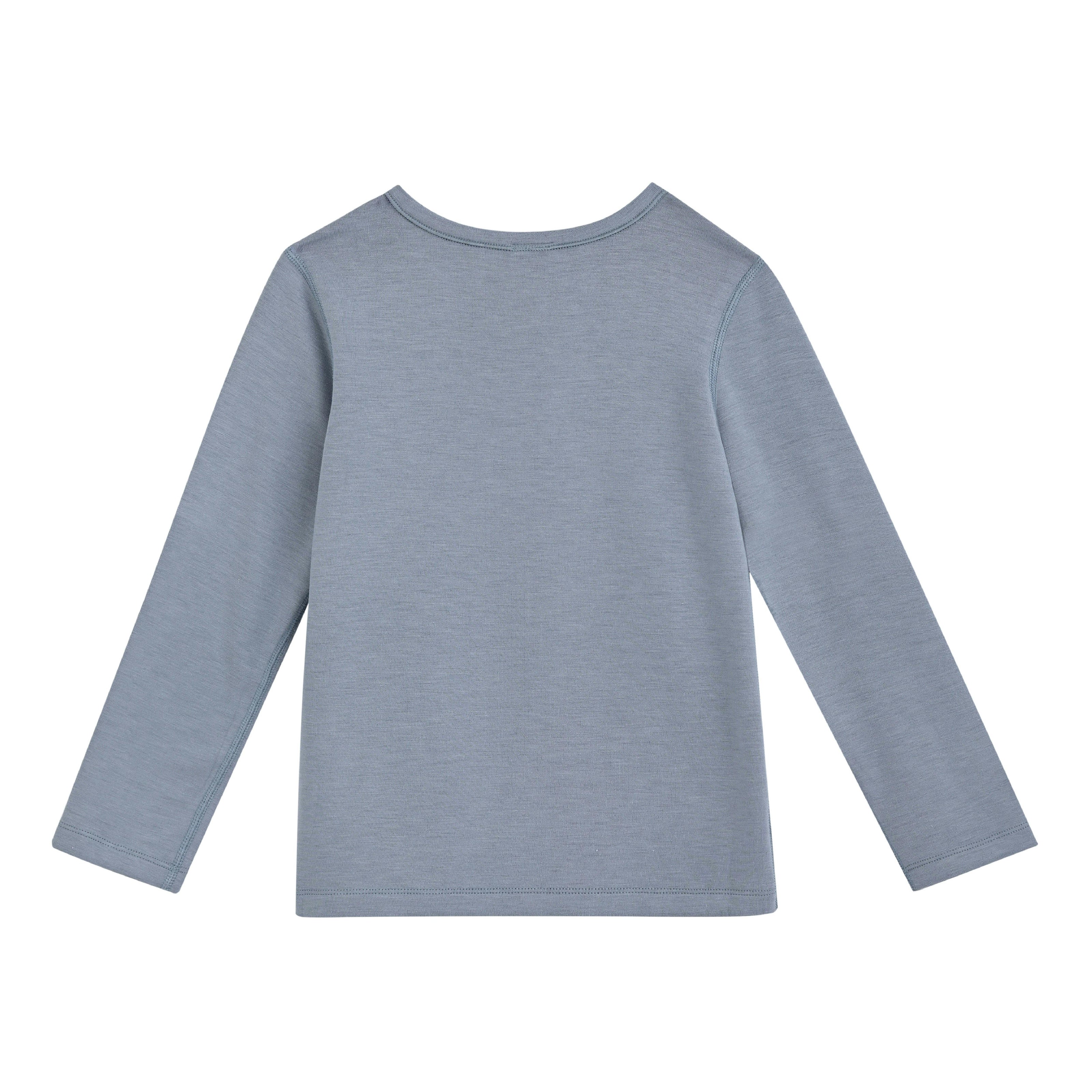 Blue Solid Wool-Blend Pajama Set