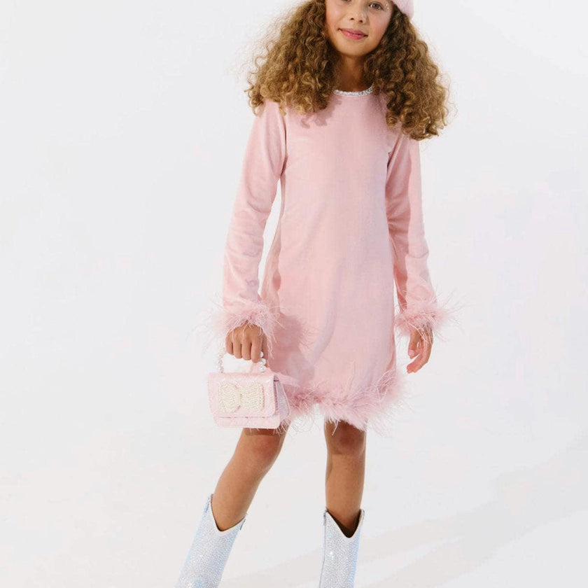 Princess Velvet Feather Dress