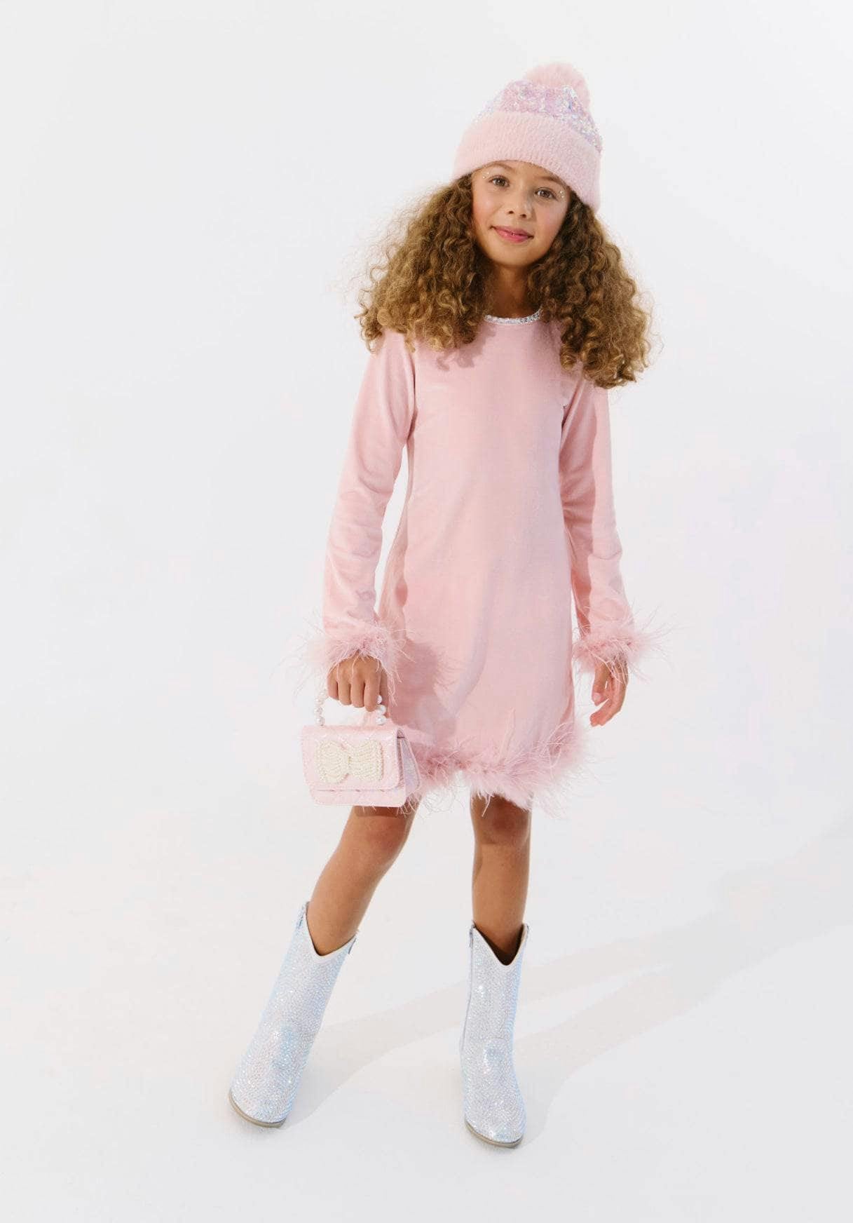 Princess Velvet Feather Dress