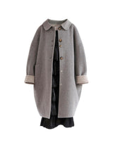 Gray Wool Coat with Peter Pan Collar