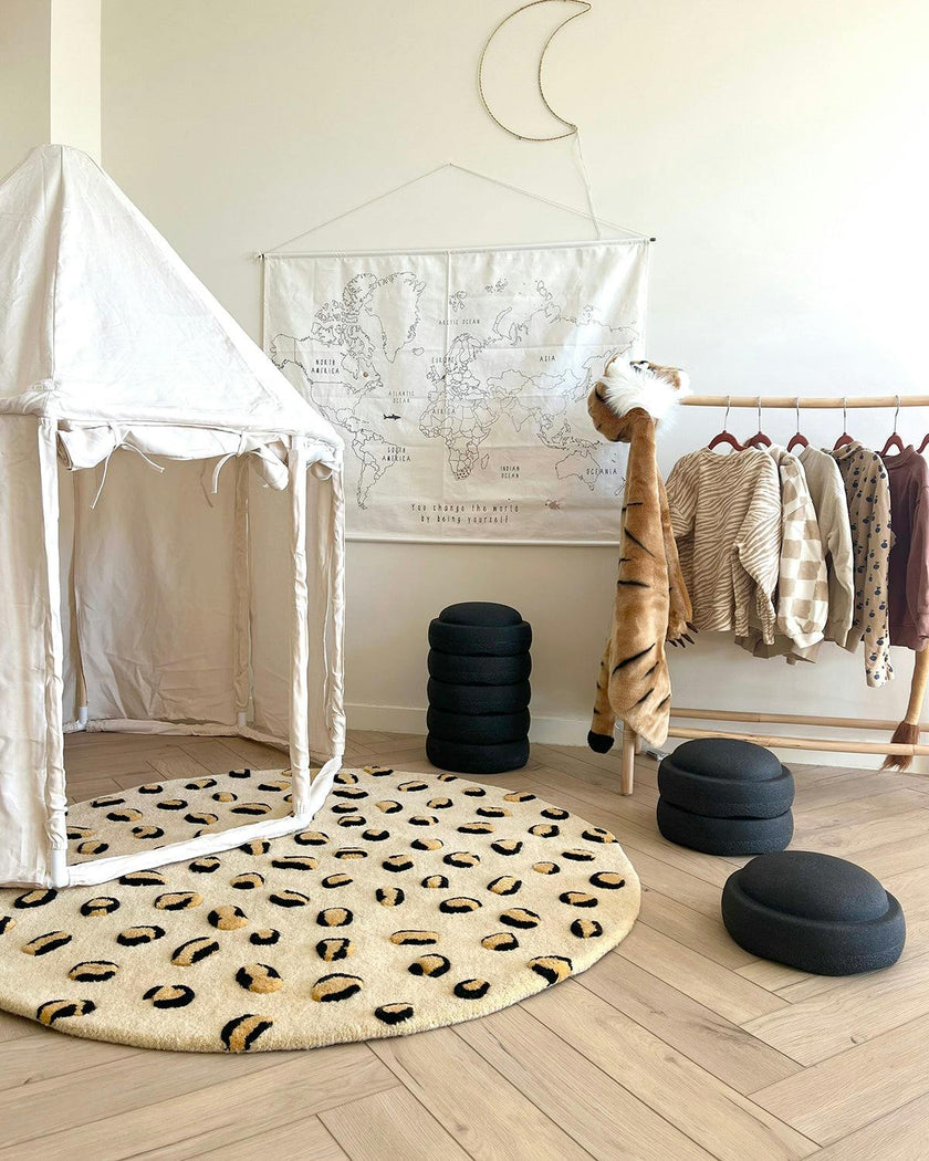 Round Leopard Rug