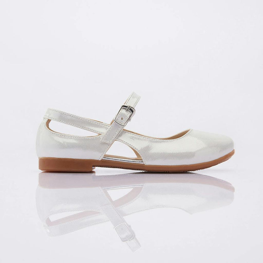 Toddler White Cut-Out Flats