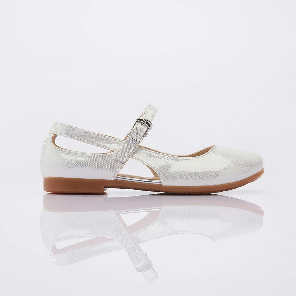 Toddler White Cut-Out Flats