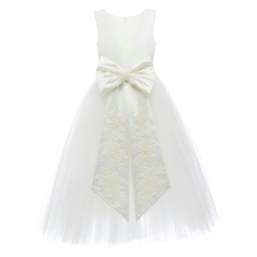 White Hermione Embroidered Cape Dress