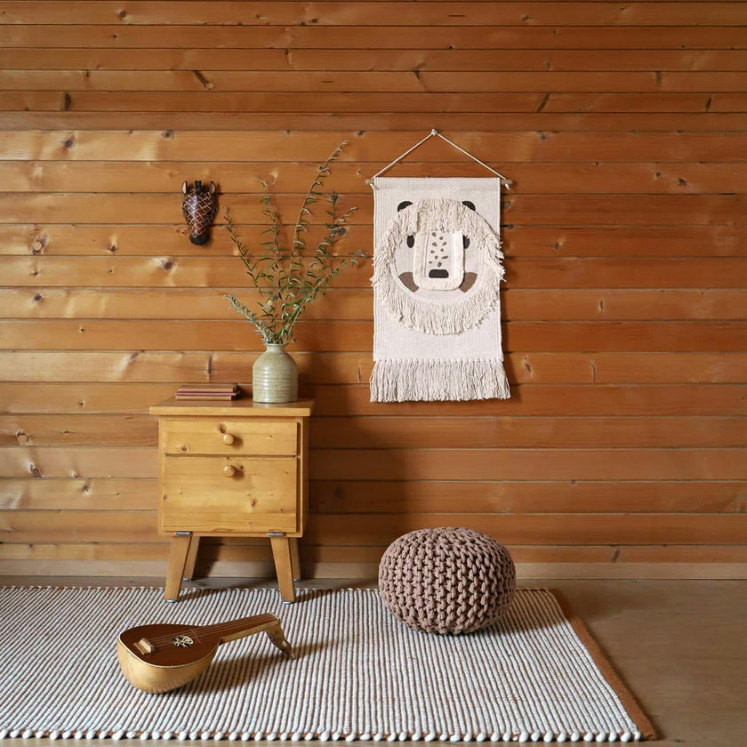 Hand-Woven Fringed Wall Hanging