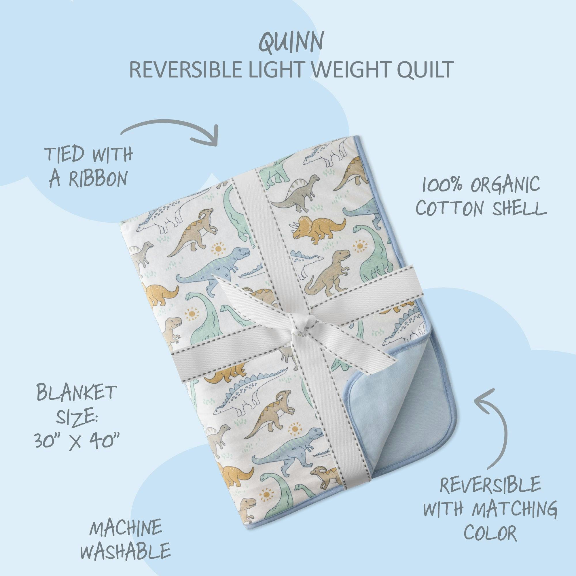 QUINN Reversible Light Weight Quilted Baby Blanket