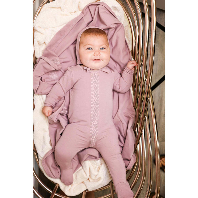 Elegant Embroidered Long Sleeve Footie