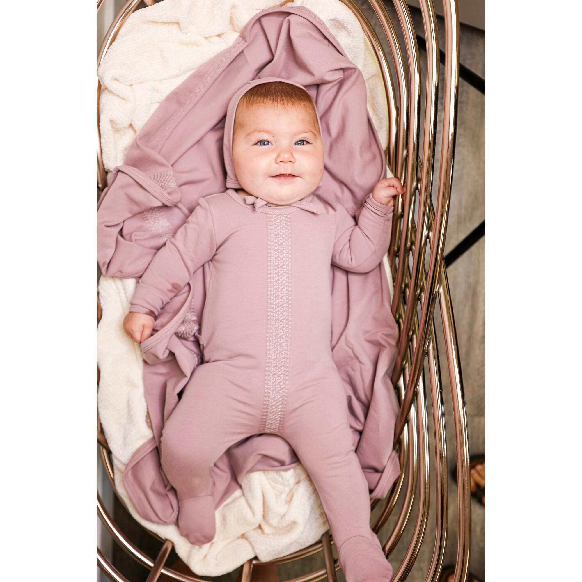 Elegant Embroidered Long Sleeve Footie