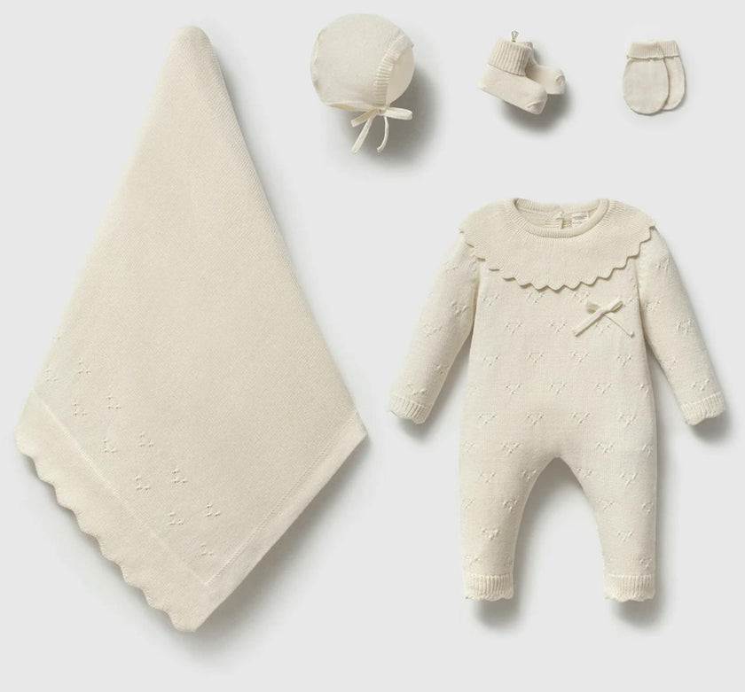 Baby Girl Organic Cotton Newborn Coming Home Outfit Set