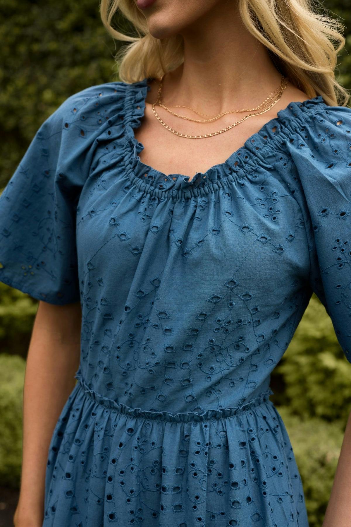 Etta Dress in Cobalt