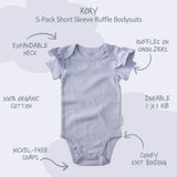 RORY 5-Pack Short Sleeve Ruffle Bodysuits