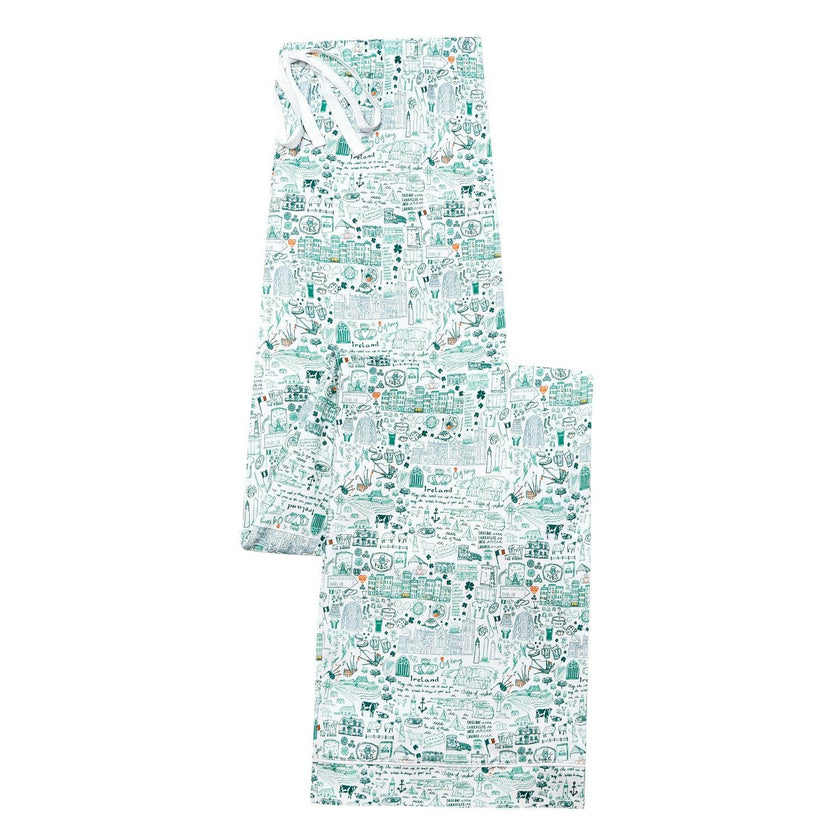 Ireland Women's Button Front Long Pajama Set